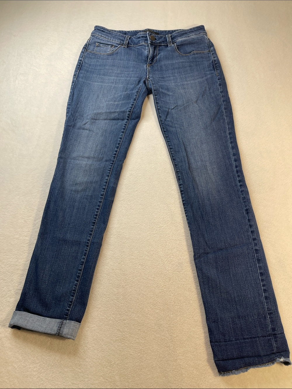 Ann Taylor SLIM BOYFRIEND Women's Straight-Leg Jeans in Dark Blue Wash SIZE 0